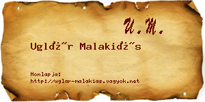 Uglár Malakiás névjegykártya